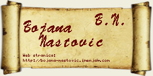 Bojana Nastović vizit kartica
